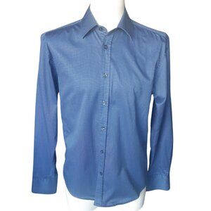 Selected SZ M Men's Woven Blue Button Up Dress Shirt From UK